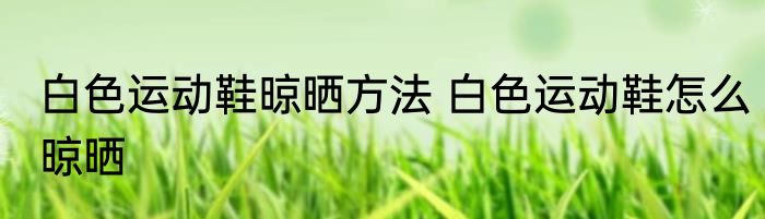 白色运动鞋晾晒方法 白色运动鞋怎么晾晒