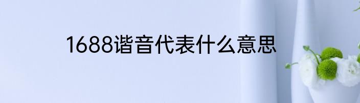 1688谐音代表什么意思