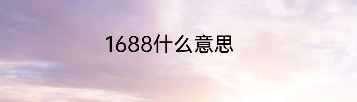 1688什么意思