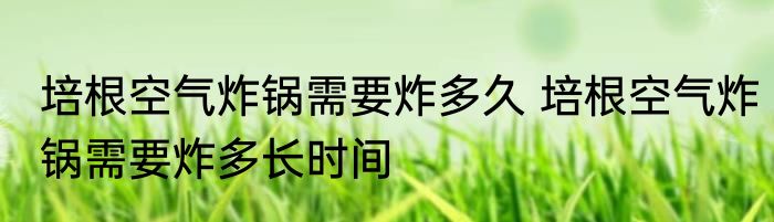 培根空气炸锅需要炸多久 培根空气炸锅需要炸多长时间