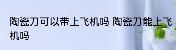 陶瓷刀可以带上飞机吗 陶瓷刀能上飞机吗