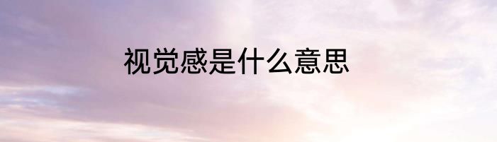 视觉感是什么意思