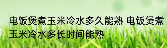 电饭煲煮玉米冷水多久能熟 电饭煲煮玉米冷水多长时间能熟