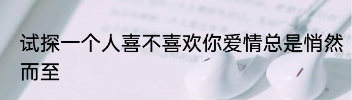 试探一个人喜不喜欢你爱情总是悄然而至
