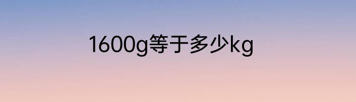 1600g等于多少kg