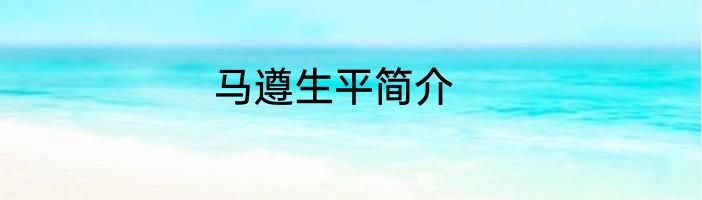马遵生平简介