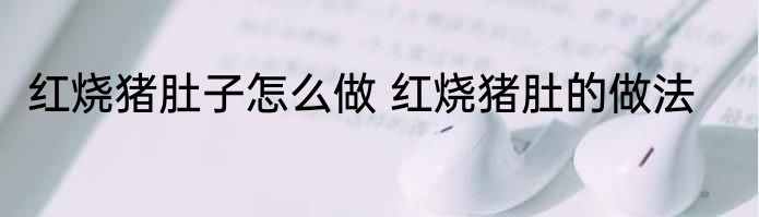 红烧猪肚子怎么做 红烧猪肚的做法