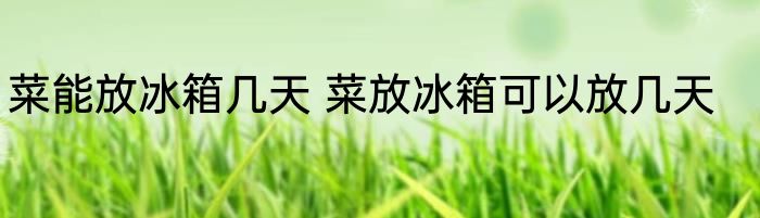 菜能放冰箱几天 菜放冰箱可以放几天