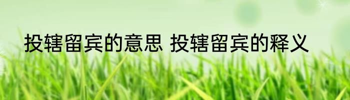 投辖留宾的意思 投辖留宾的释义