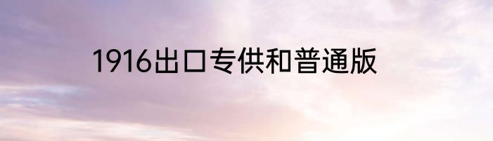 1916出口专供和普通版