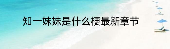 知一妹妹是什么梗最新章节