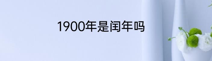 1900年是闰年吗