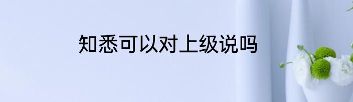 知悉可以对上级说吗