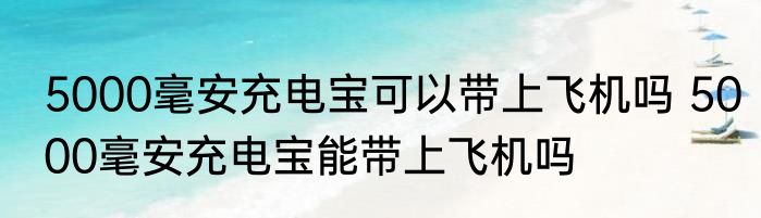 5000毫安充电宝可以带上飞机吗 5000毫安充电宝能带上飞机吗