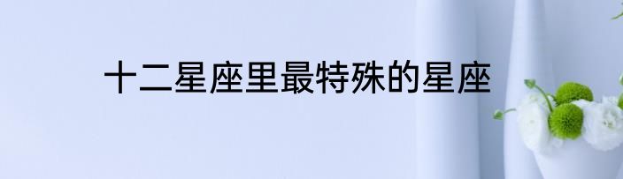十二星座里最特殊的星座