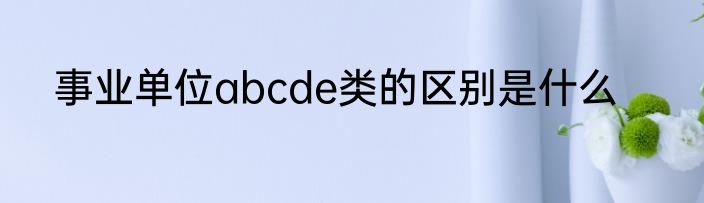 事业单位abcde类的区别是什么