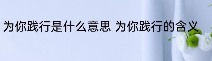 为你践行是什么意思 为你践行的含义