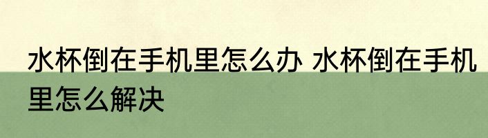 水杯倒在手机里怎么办 水杯倒在手机里怎么解决