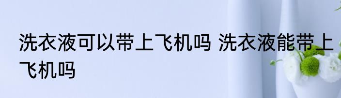 洗衣液可以带上飞机吗 洗衣液能带上飞机吗