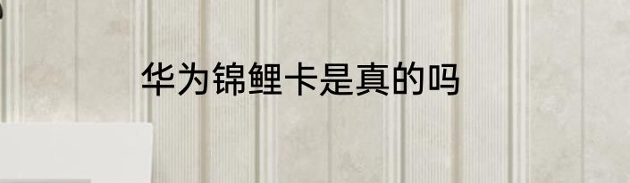 华为锦鲤卡是真的吗