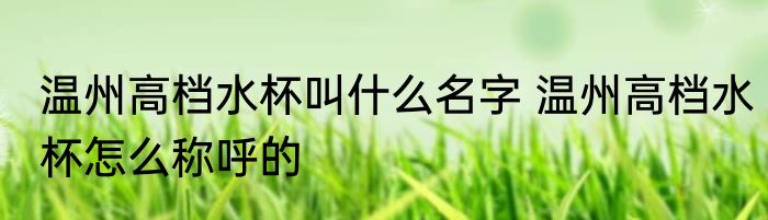 温州高档水杯叫什么名字 温州高档水杯怎么称呼的