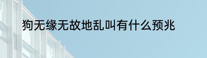 狗无缘无故地乱叫有什么预兆