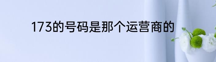 173的号码是那个运营商的