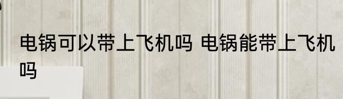 电锅可以带上飞机吗 电锅能带上飞机吗
