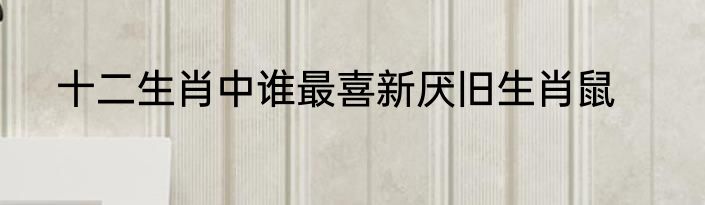 十二生肖中谁最喜新厌旧生肖鼠