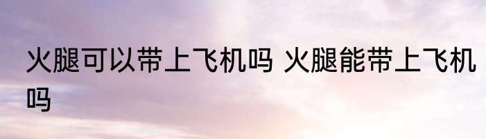 火腿可以带上飞机吗 火腿能带上飞机吗