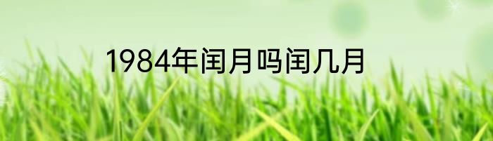 1984年闰月吗闰几月