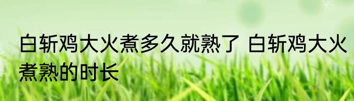 白斩鸡大火煮多久就熟了 白斩鸡大火煮熟的时长