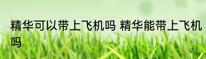 精华可以带上飞机吗 精华能带上飞机吗