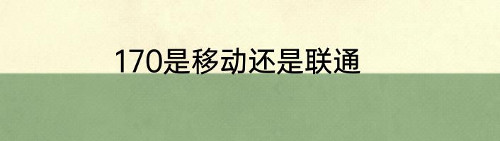 170是移动还是联通