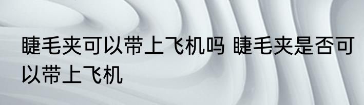 睫毛夹可以带上飞机吗 睫毛夹是否可以带上飞机