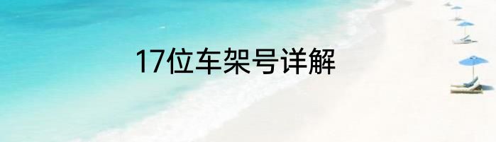 17位车架号详解