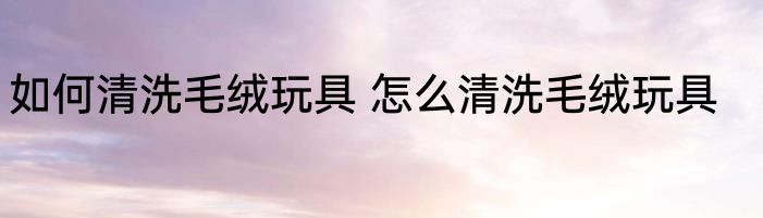 如何清洗毛绒玩具 怎么清洗毛绒玩具