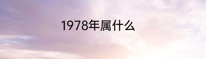 1978年属什么
