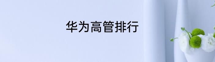 华为高管排行