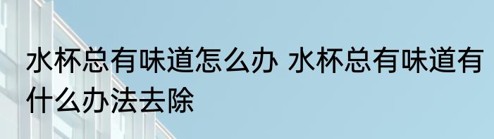 水杯总有味道怎么办 水杯总有味道有什么办法去除
