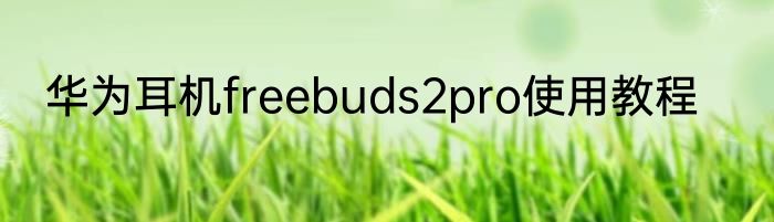 华为耳机freebuds2pro使用教程