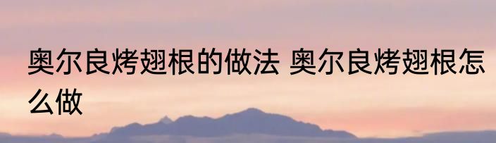 奥尔良烤翅根的做法 奥尔良烤翅根怎么做