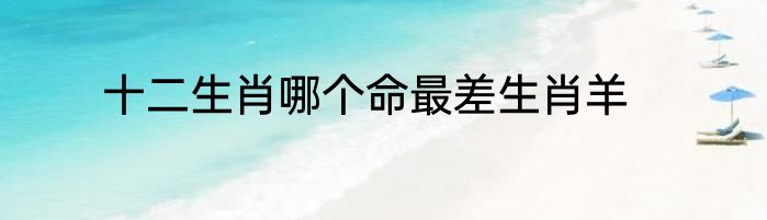 十二生肖哪个命最差生肖羊