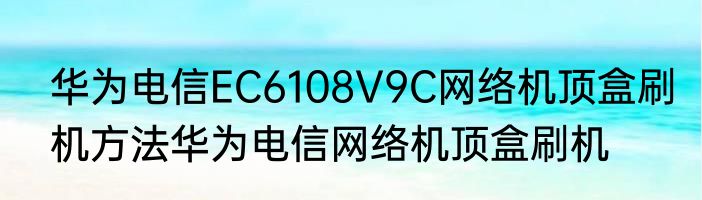华为电信EC6108V9C网络机顶盒刷机方法华为电信网络机顶盒刷机