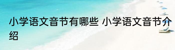 小学语文音节有哪些 小学语文音节介绍