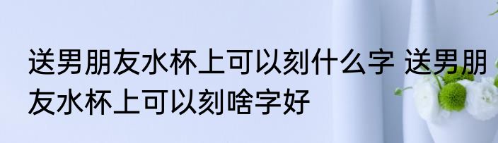 送男朋友水杯上可以刻什么字 送男朋友水杯上可以刻啥字好