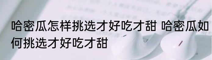 哈密瓜怎样挑选才好吃才甜 哈密瓜如何挑选才好吃才甜