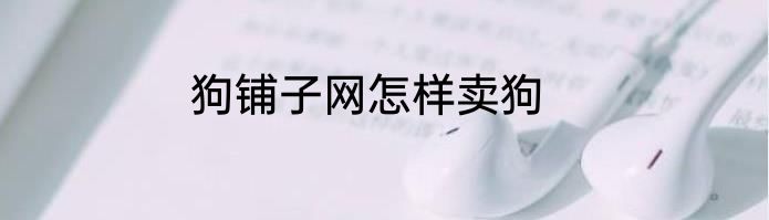 狗铺子网怎样卖狗