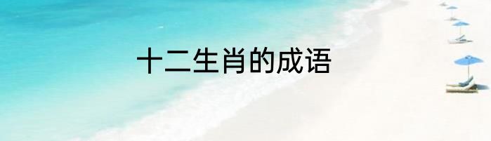 十二生肖的成语