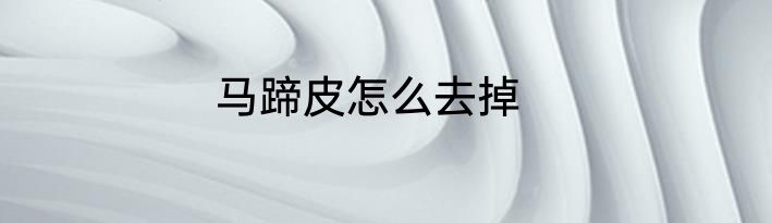 马蹄皮怎么去掉